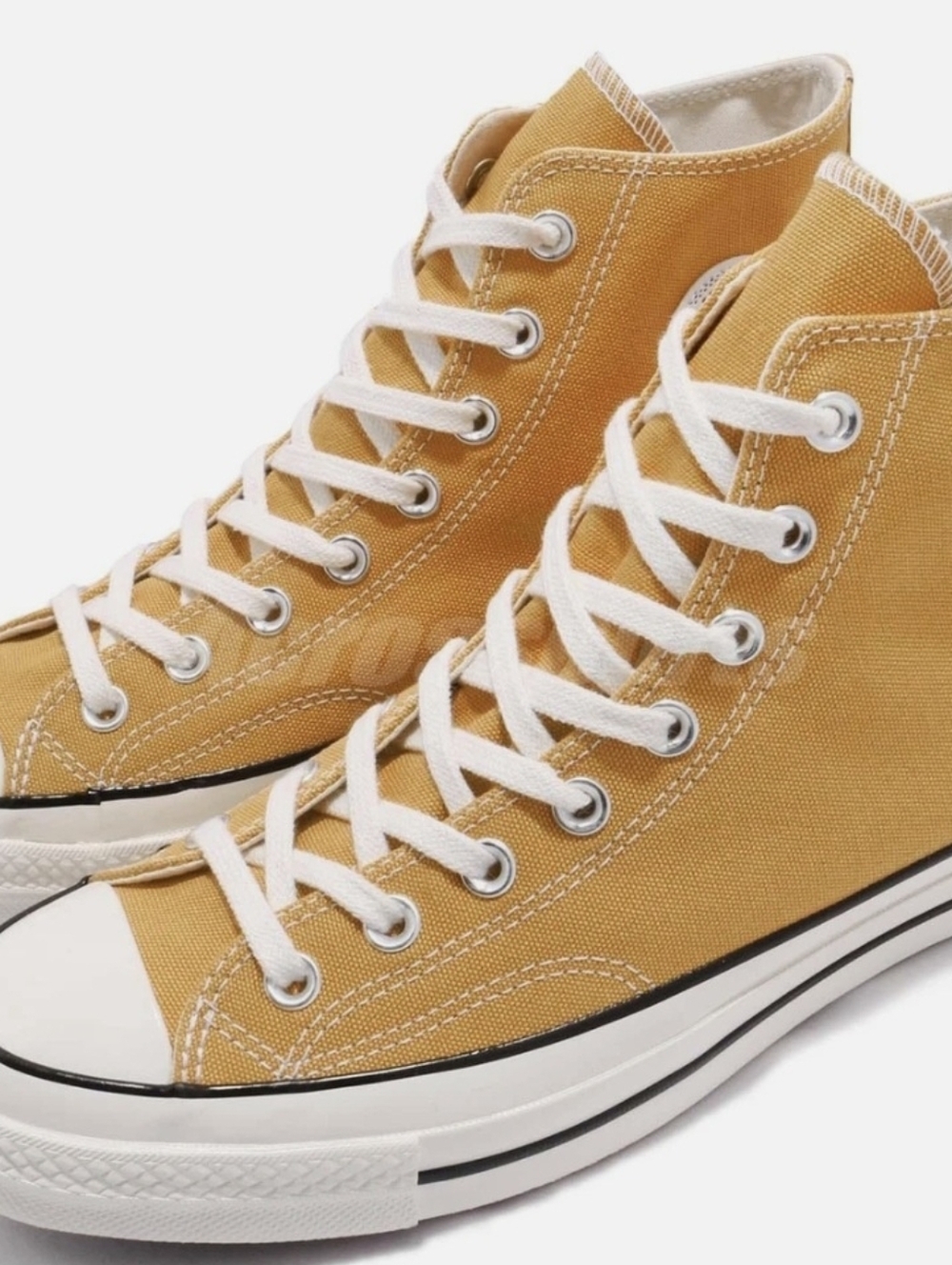 Men's High-Top Canvas Sneakers in Mustard Yellow